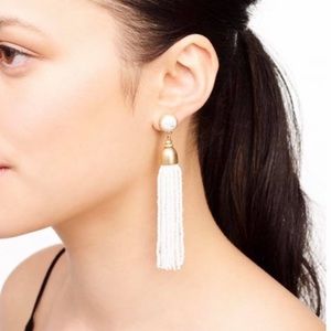 Stella & Dot Gita Tassel Earrings White